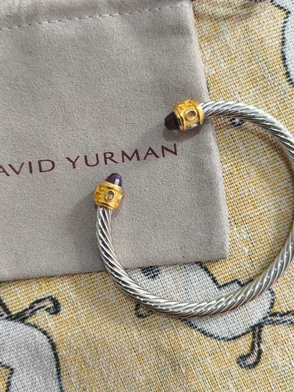 David Yurman Amethyst Open Sterling Silver Bracele
